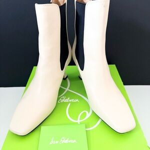 Sam Edelman Lani Ivory Women's White Ankle Booties 8